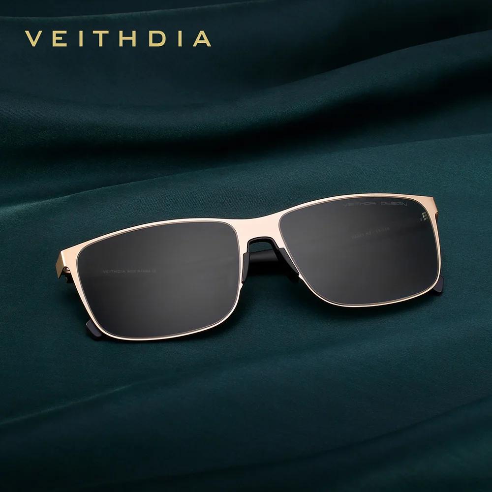 Lunettes de soleil vintage de marque VEITHDIA pour hommes et femmes, en acier inoxydable, verres en