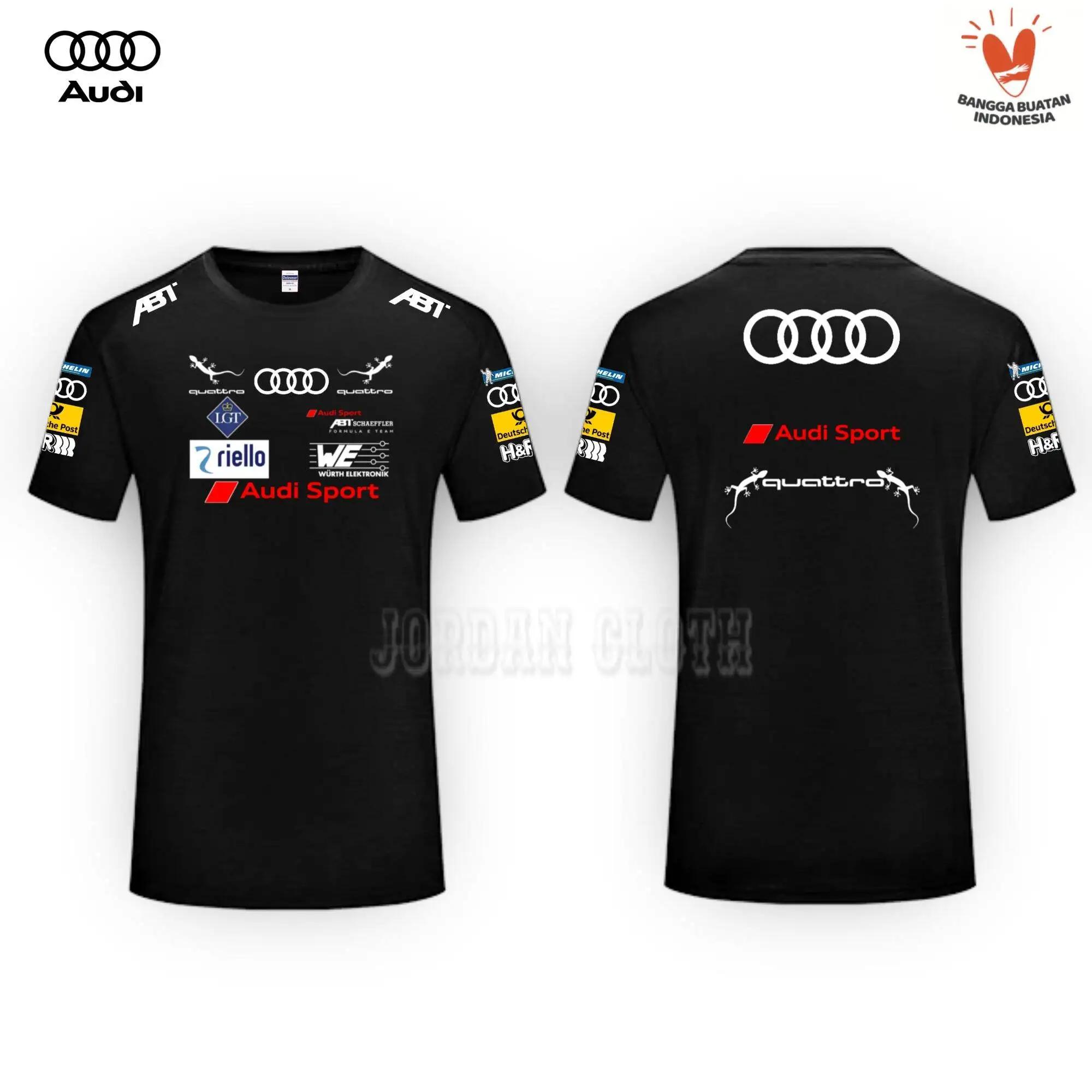 T-shirt de l'équipe de course Audi Sport, T-shirt imprimé de chauffeur de course, T-shirt ample et c