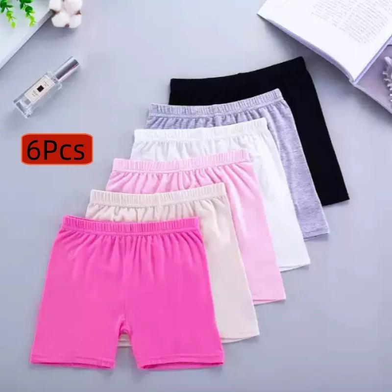 6 pièces Nouveaux shorts en modal pour filles 2026 – Doux, respectueux de la peau, basiques pour l'é