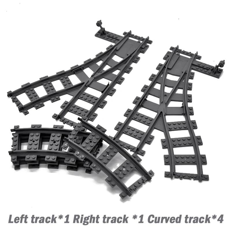 Trains de ville pistes flexibles bifurcées droites incurvées rails souples interrupteur de piste blo