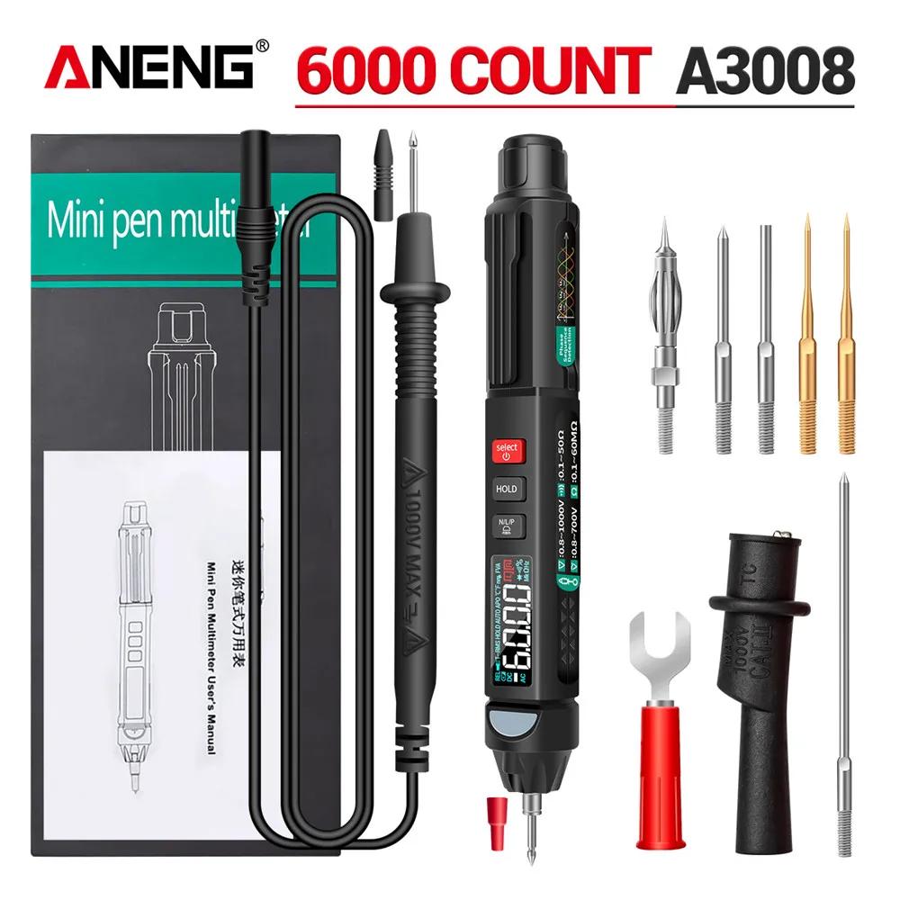 ANENG – multimètre numérique de type stylo, 6000 points, testeur de stylo professionnel Intelligent,