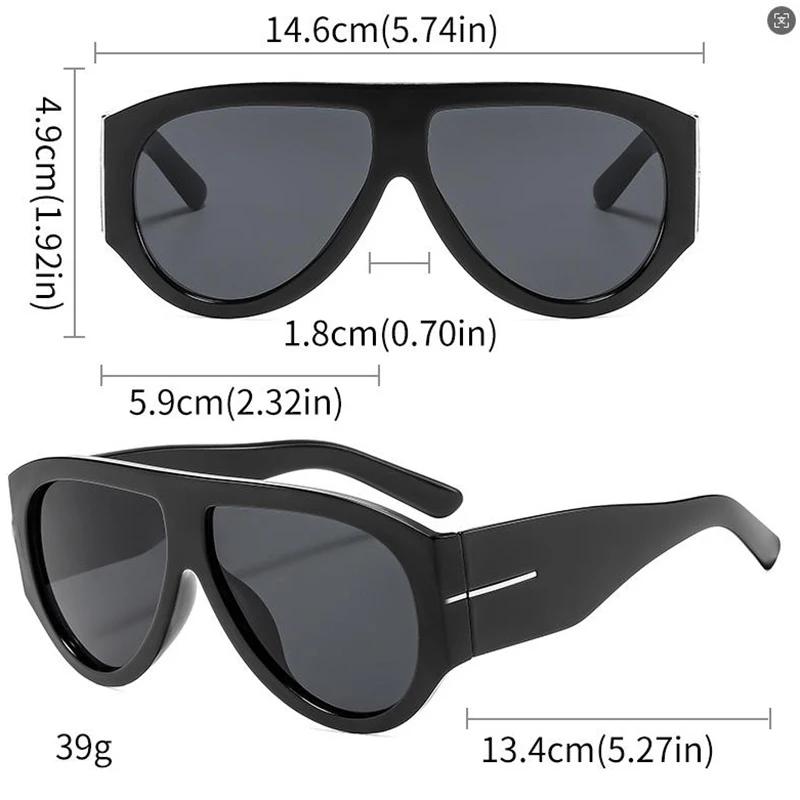 Lunettes de soleil de luxe Y2K surdimensionnées pour femmes, monture large, verres dégradés, style r