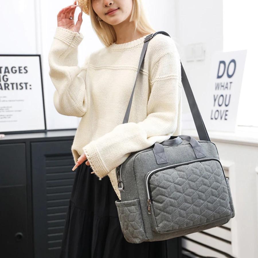Sac à langer imperméable bébé - Sac de voyage maternité bandoulière pour poussette et sorties