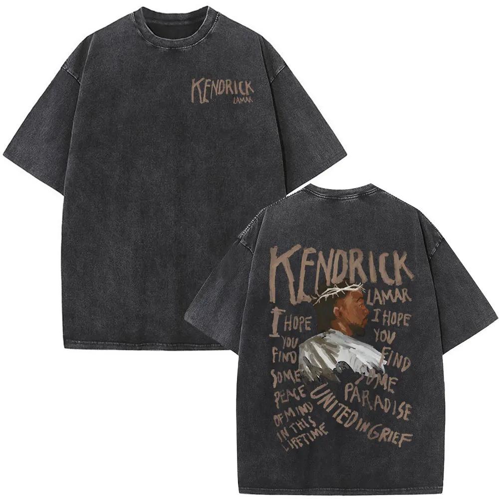Lavé Vintage rappeur Kendrick Lamar Album Merch T-shirts vêtements pour hommes Hip Hop rétro surdime