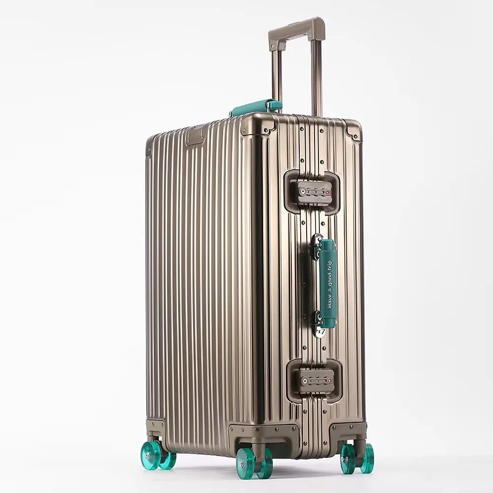 Valise de voyage tout en aluminium et magnésium, bagages roulants, boîtier de chariot en alliage ave