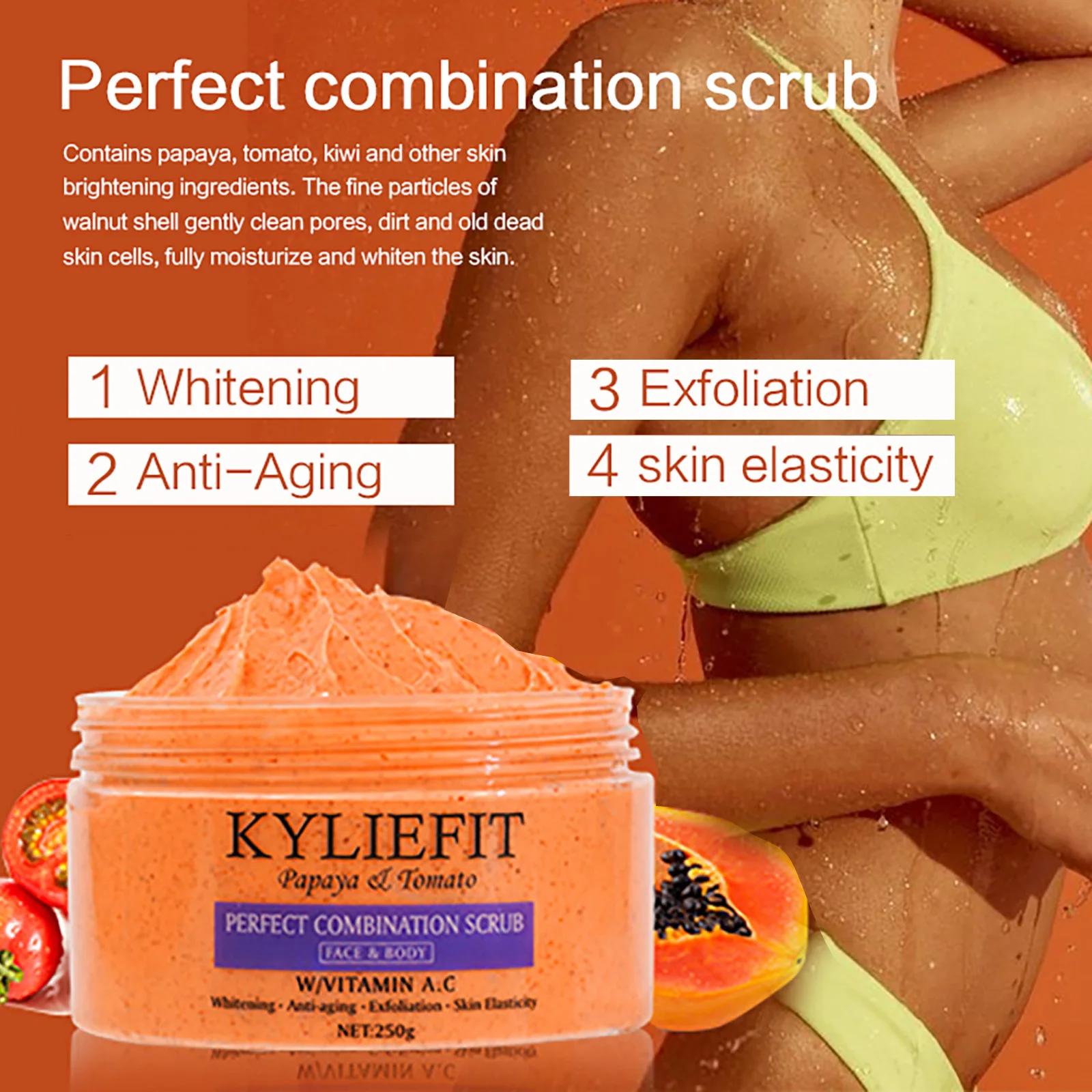Gommage combiné papaye et tomate, réduit les taches, blanchissant, exfoliant, hydratant, peau lisse,