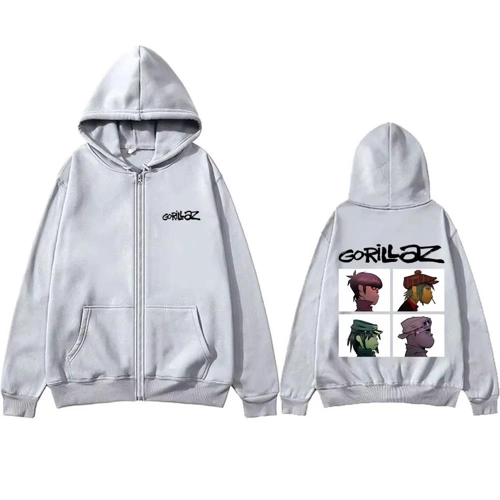 Rock Band Gorillaz Demon Days Album graphique sweat à capuche avec fermeture éclair hommes femmes Hi
