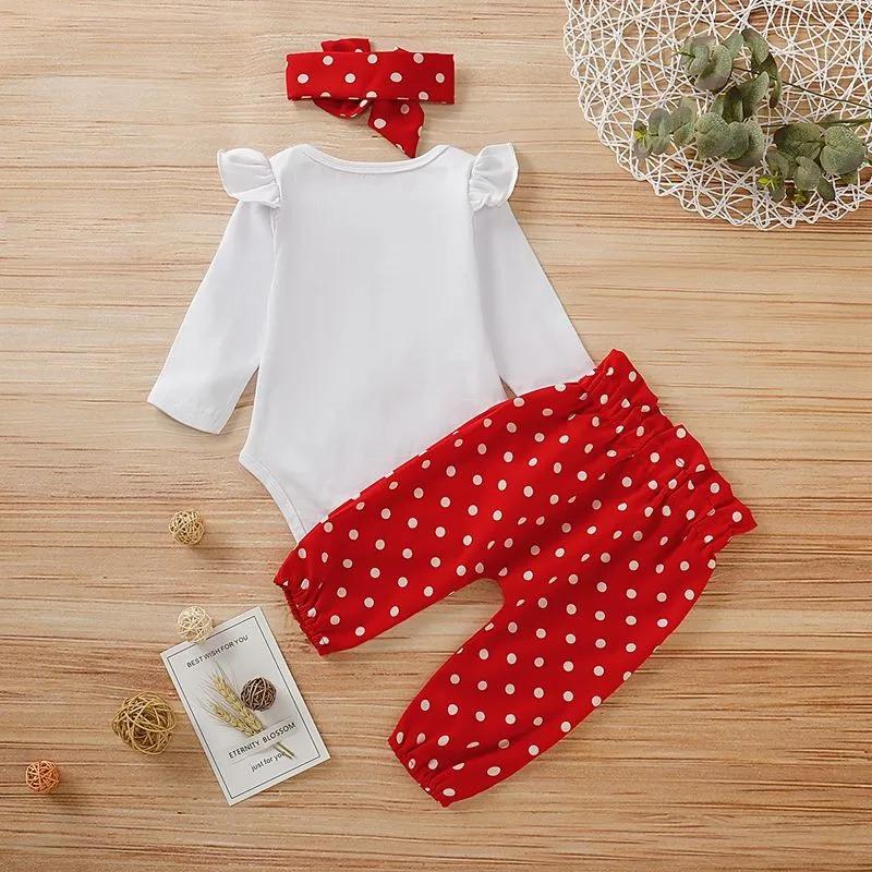 Ensemble de vêtements pour nouveau-né fille de 0 à 18 mois, 3 pièces, barboteuse à manches longues +