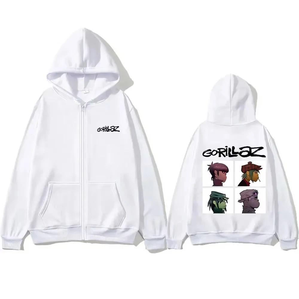 Rock Band Gorillaz Demon Days Album graphique sweat à capuche avec fermeture éclair hommes femmes Hi