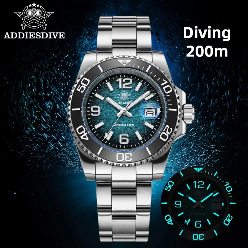 ADDIESDIVE 2025 nouvelle montre pour hommes plongée 41mm montre-bracelet à Quartz 200m étanche lunet