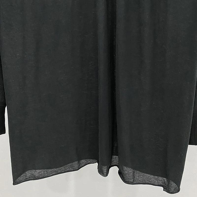 T-shirt en coton à col en V pour hommes, chemises monochromes noires, vêtements à la mode, t-shirts