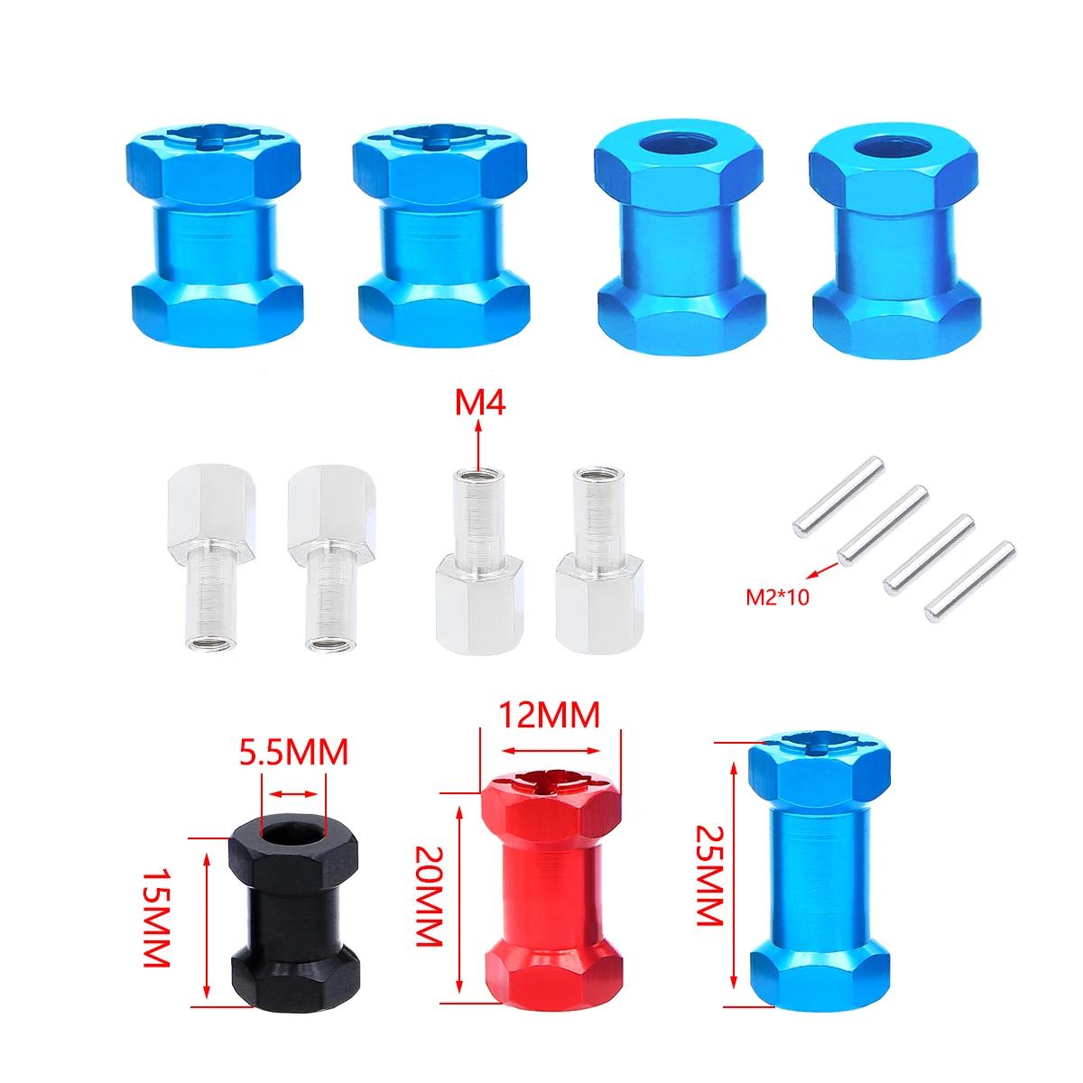 Adaptateur d'entraînement de moyeu de roue hexagonale en aluminium SCX10, 12mm, 15/20/25mm, combinat