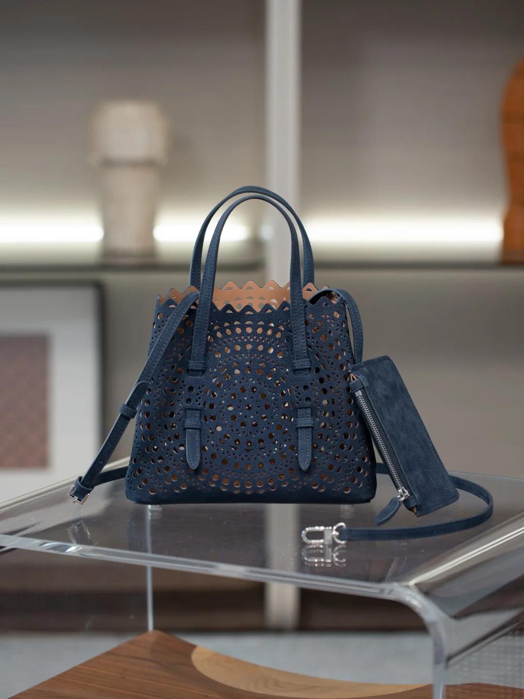 Nouveau sac de Shopping fourre-tout en cuir avancé vague évider panier rétro daim sac incliné à band