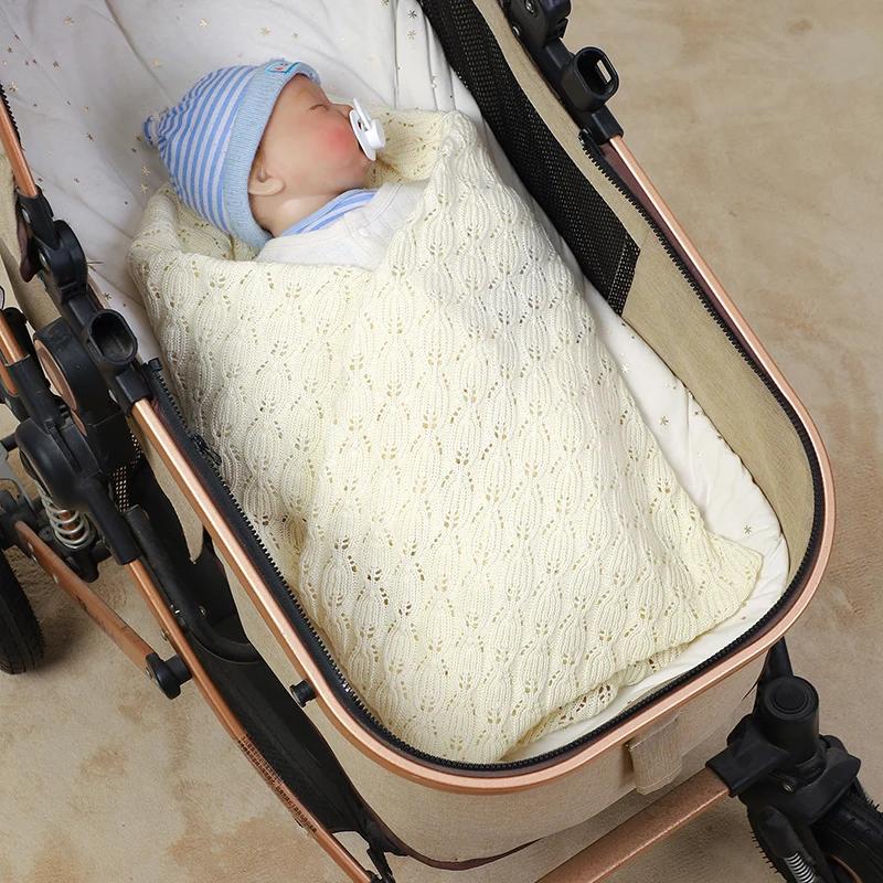 Couverture bébé coton 90x70cm lange d'emmaillotage doux plaid nouveau-né garçon fille literie