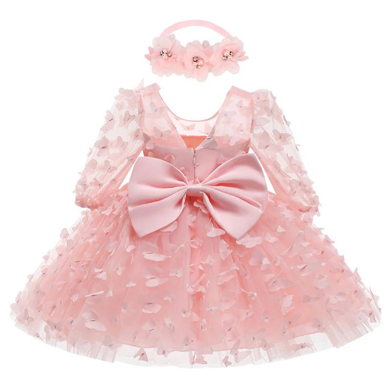 Robe pour nouveau-né de 3 6 9 12 18 24 mois, en maille à fleurs, à la mode, petite princesse, cadeau