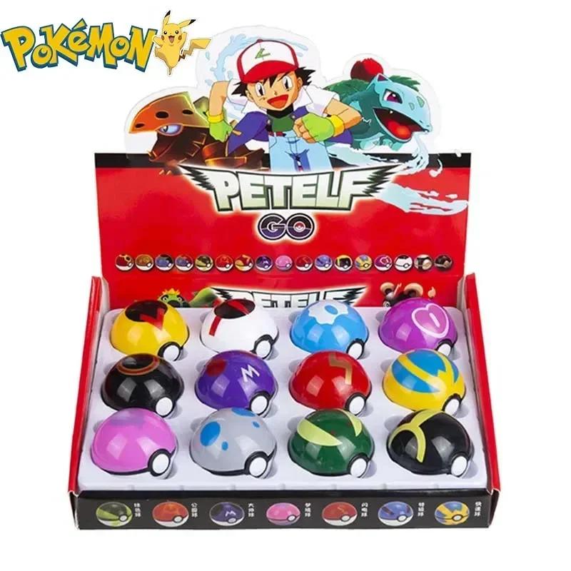 Figurines Pokemon, 12 pièces, jouets Pokeball, Pikachu, Charmander, figurine d'anime, poupée Kawaii,
