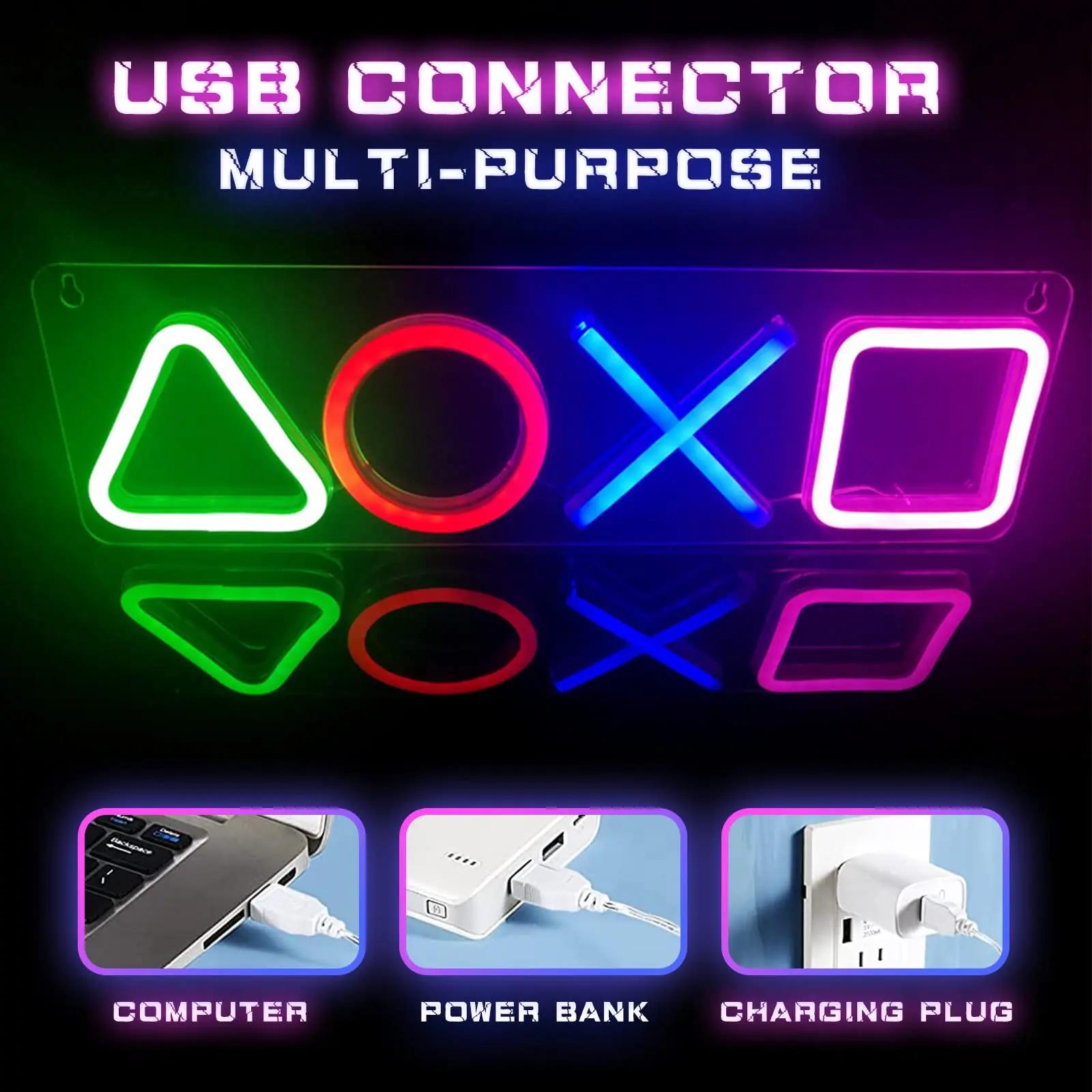 Enseigne au néon personnalisée PS4 jeu icône lumière pour tenture murale atmosphère Playstation lamp
