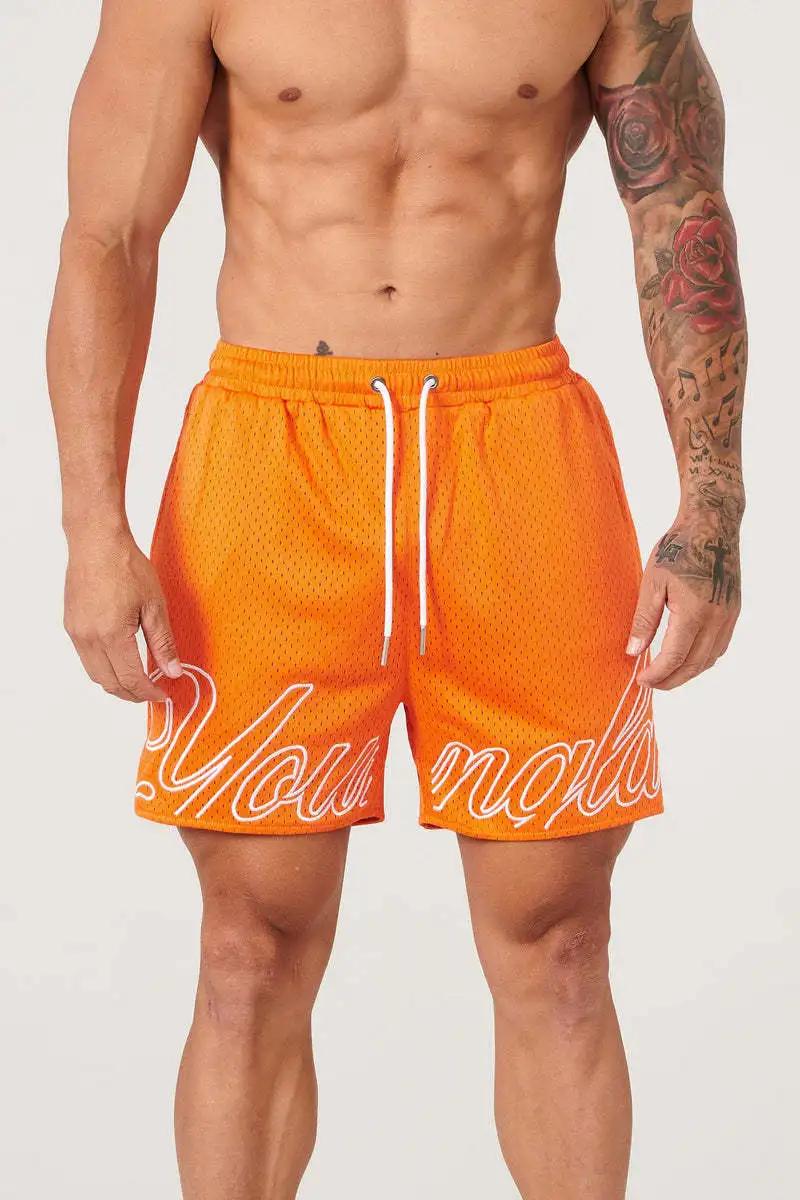 2025 Shorts de sport en maille pour hommes, séchage rapide, Hipster, boxe, jambes, trou d'entraîneme