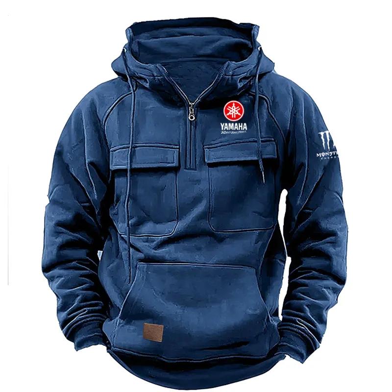 Yamaha Logo Sweat-shirt à capuche décontracté pour hommes Nouveau style extérieur épais à la mode pu