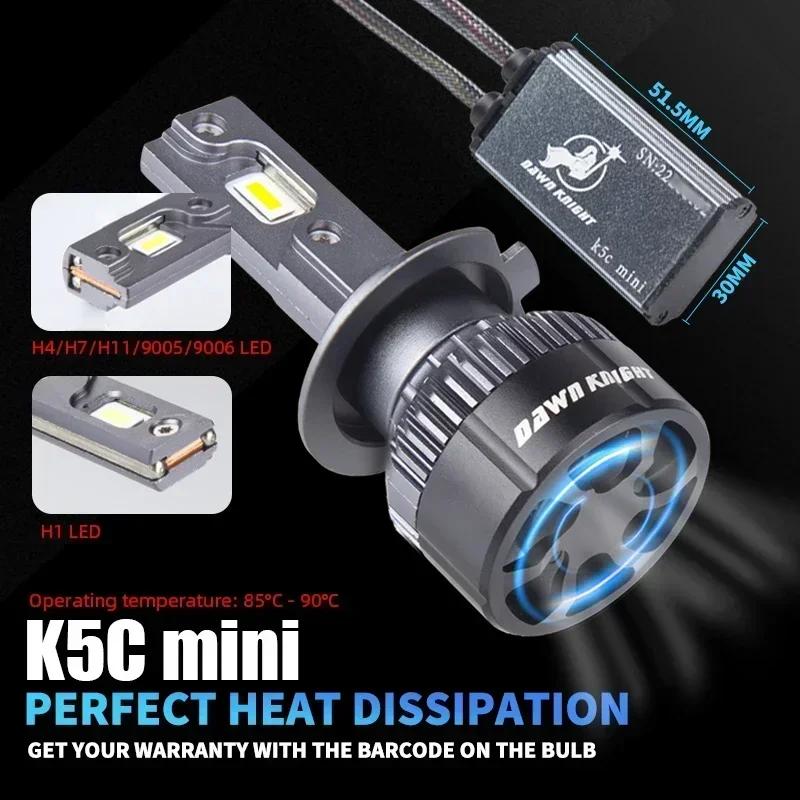 DAWNKNIGHT K5C Mini 40W H7 H4 Version longue durée ampoule de phare Led 4300K K6C Led HB3 H11 ampoul