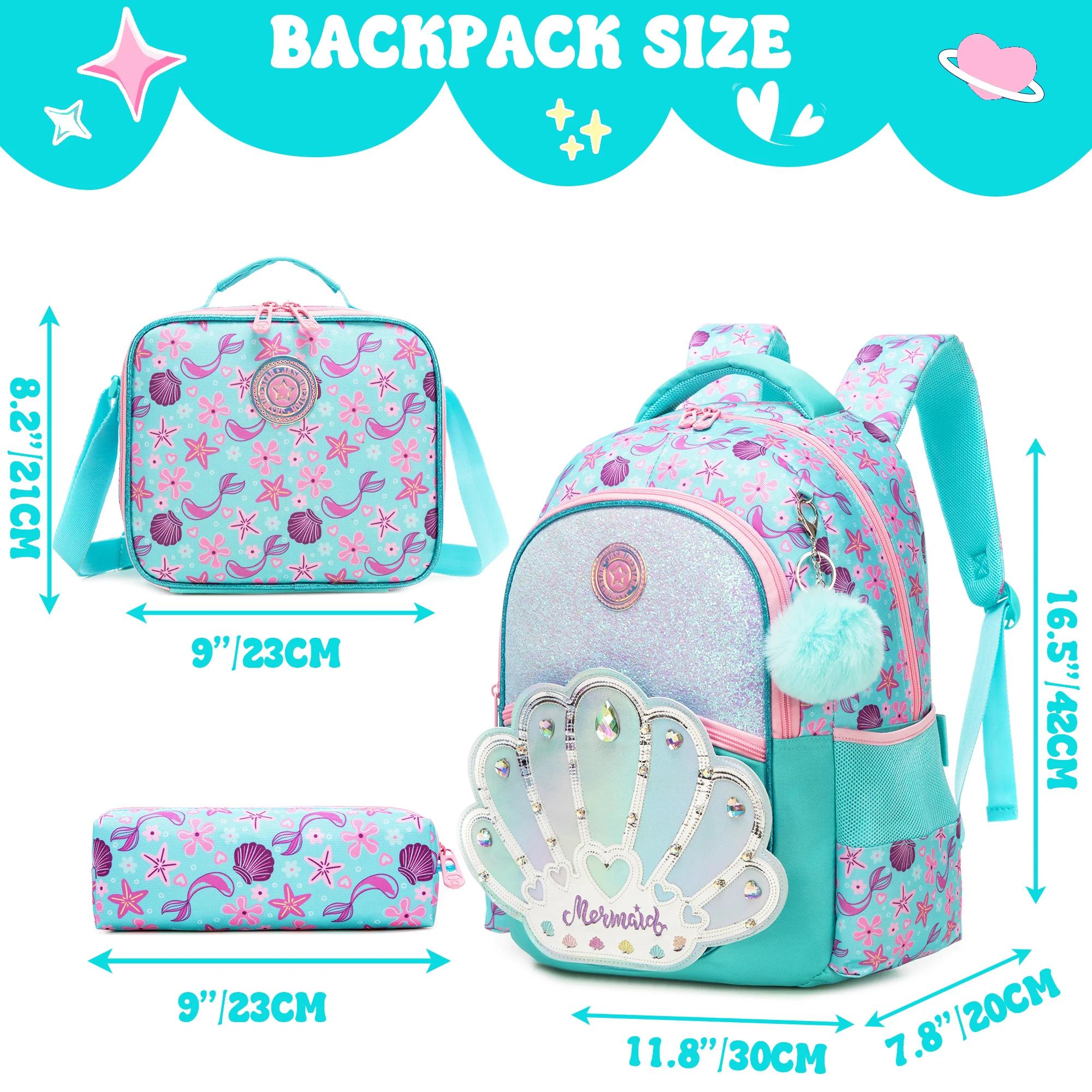 Sacs à dos scolaires Meetbelify pour filles et garçons, sac à dos avec sac à déjeuner pour les élève