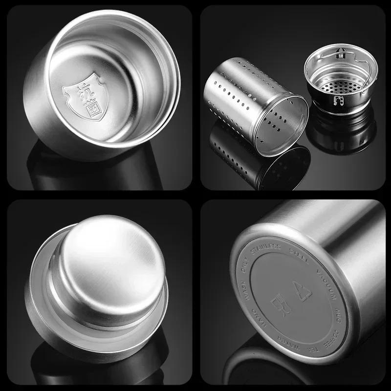 Gobelet thermos thermique froid de grande capacité, acier inoxydable, thé isolé, café, bouteille d'e