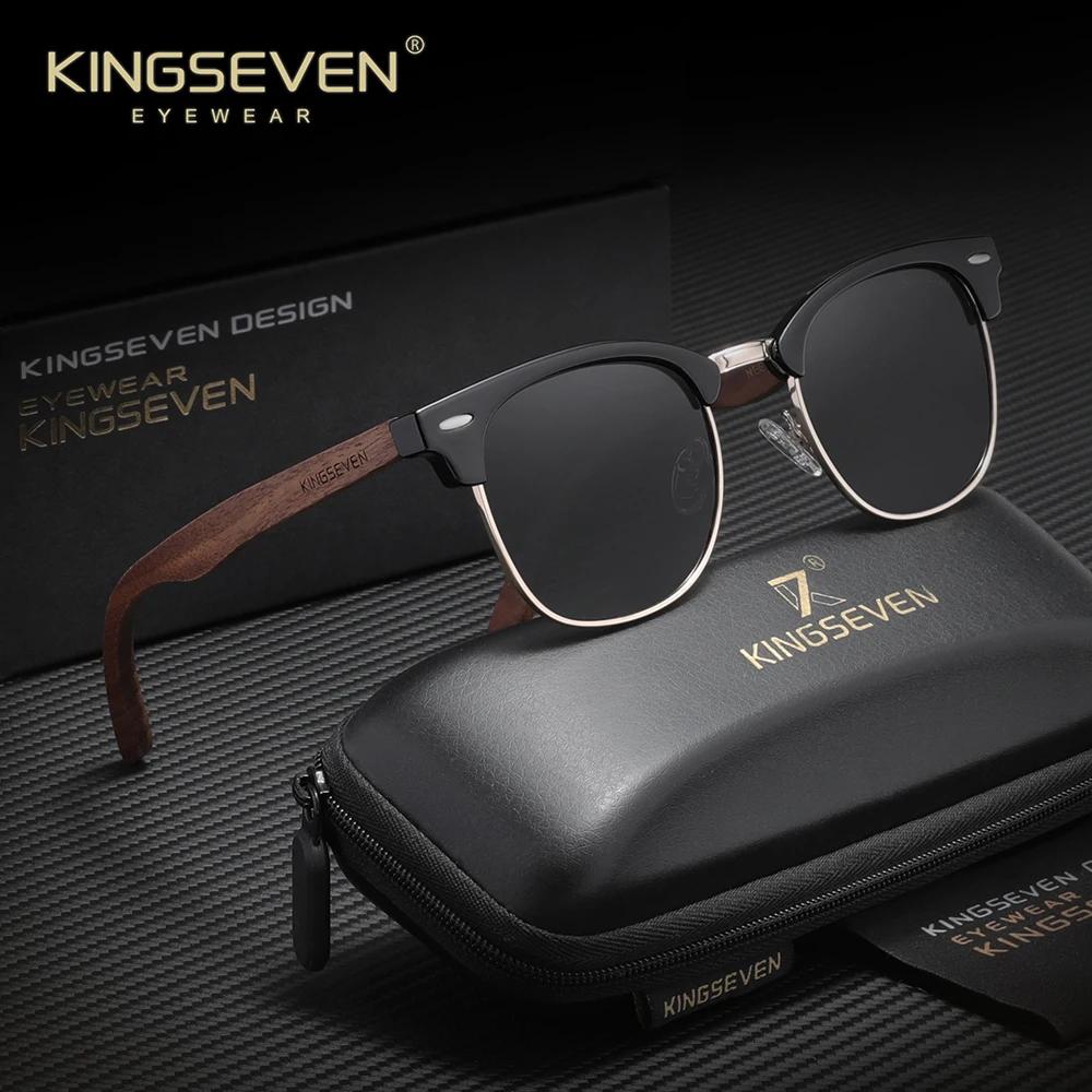 Lunettes de soleil polarisées vintage KINGSEVEN pour hommes et femmes, protection UV400, lunettes de