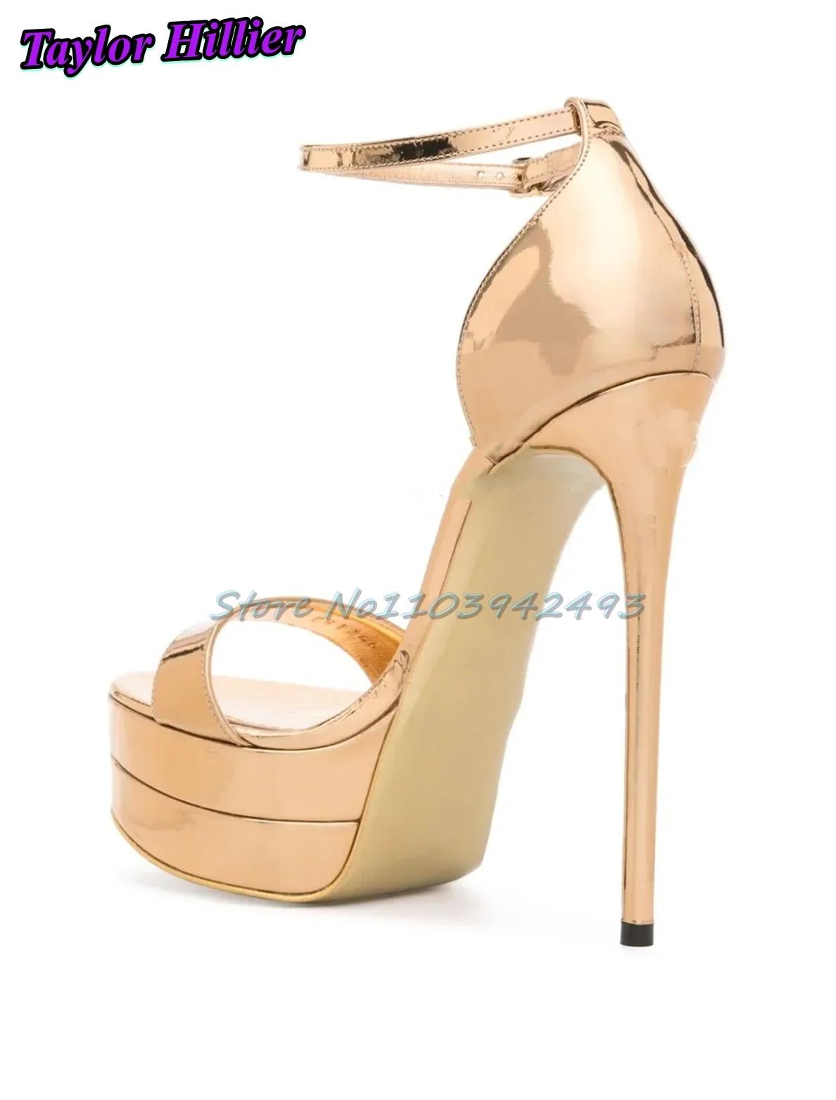 Sandales à talons argentés métallisés pour femmes, chaussures De luxe De styliste, une sangle, nouve