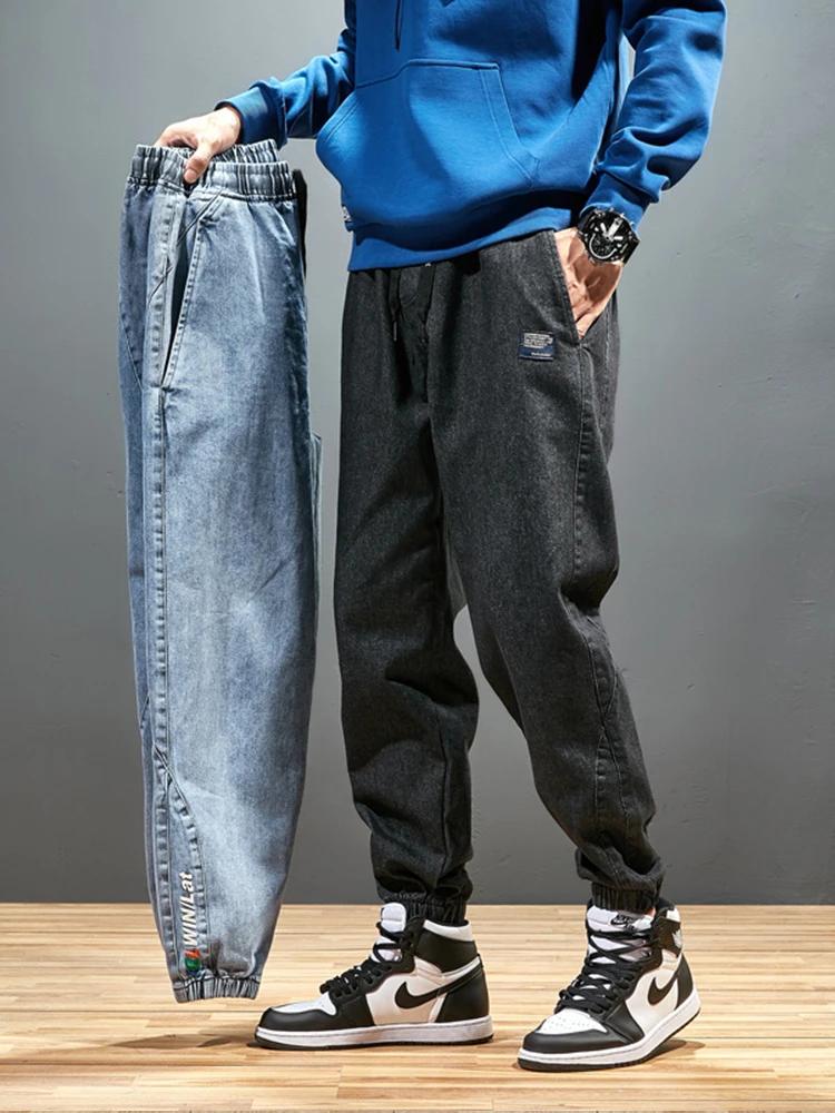 Jean de jogging grande taille pour hommes 6XL 7XL 8XL Streetwear noir bleu pantalon Cargo en Denim d