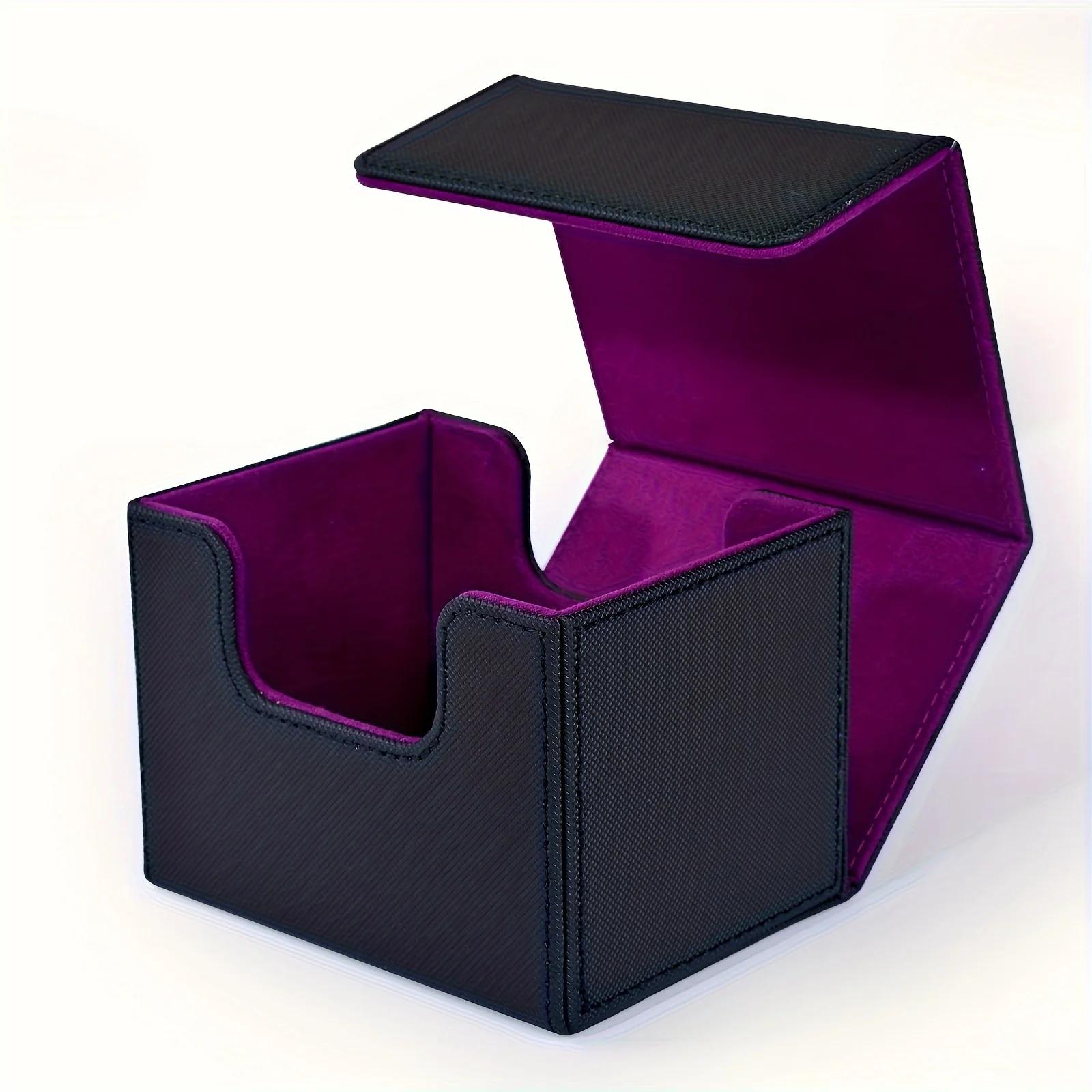 Boîte de rangement en cuir PU pour cartes TCG, étui magnétique pour cartes de bain, convient à 100 c