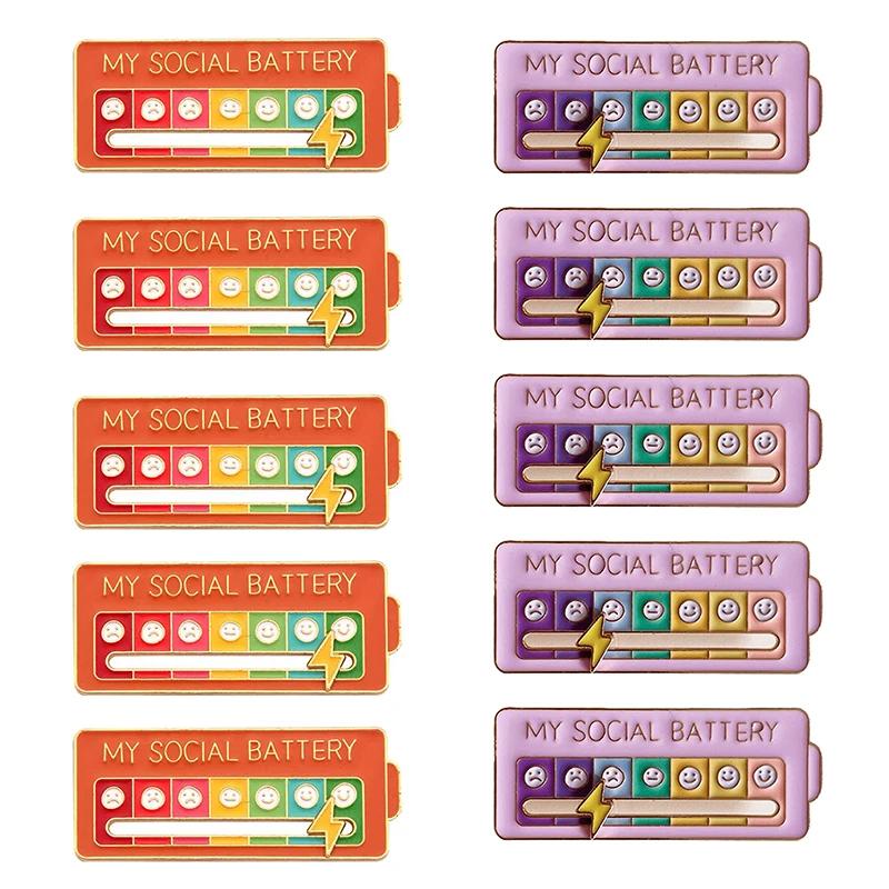 Lot de 10 badges d'expression faciale variés pour femmes, broches énergétiques pour l'humeur, saison
