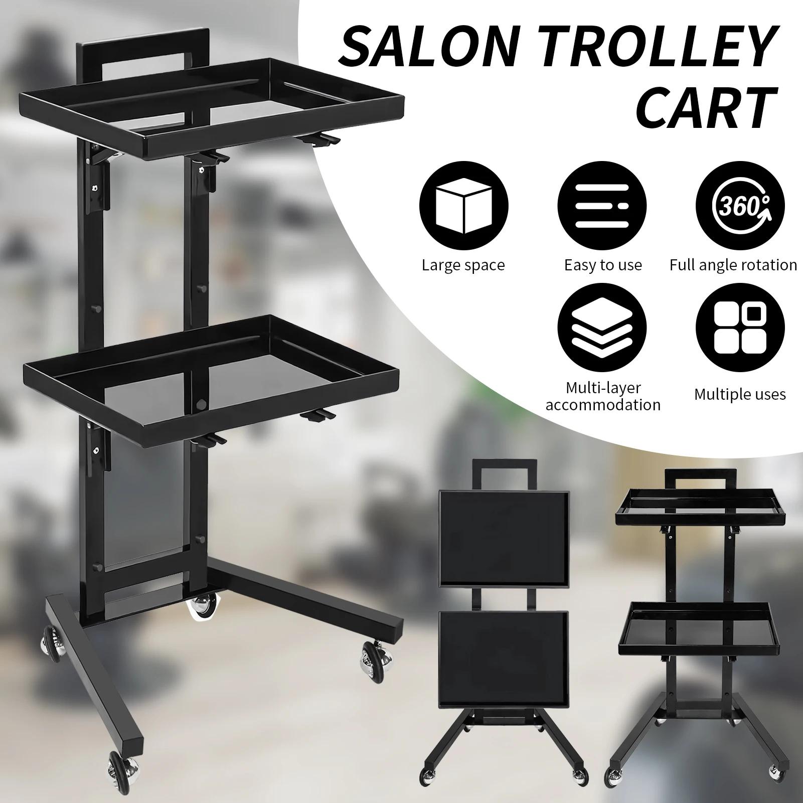 Chariot roulant à deux couches pour salon de coiffure, PerfecHair Escalel Beauty, Chariot multifonct
