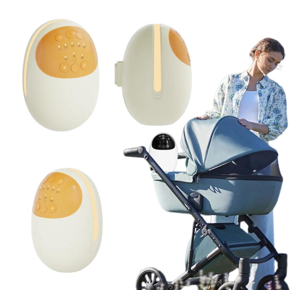 Berceau pour bébé rechargeable avec batterie 1800 mAh, sons apaisants, lumière LED respirante et 3 m