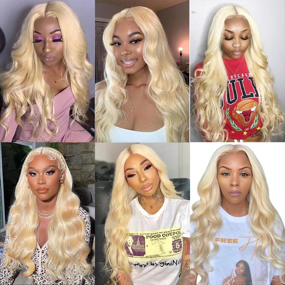 Tissage en Lot Brésilien Naturel Remy Body Wave, Couleur Blond 613, Extensions de Cheveux, 30 32 34