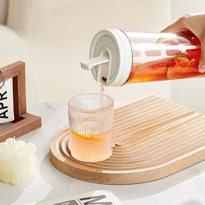 Cafetière à infusion froide manuelle 1L, avec poignée, bouteille d'eau de grande capacité, jus porta