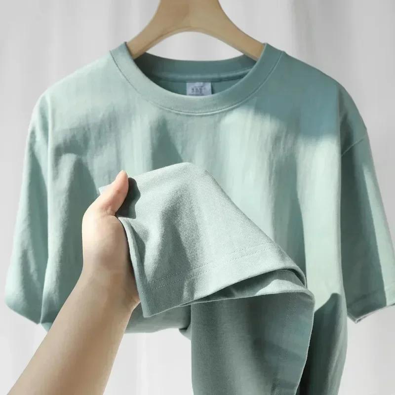 T-shirt Homme Décontracté en Coton Pur Américain 300g, Manches Courtes, Coupe Ample, Idéal pour l'Ét