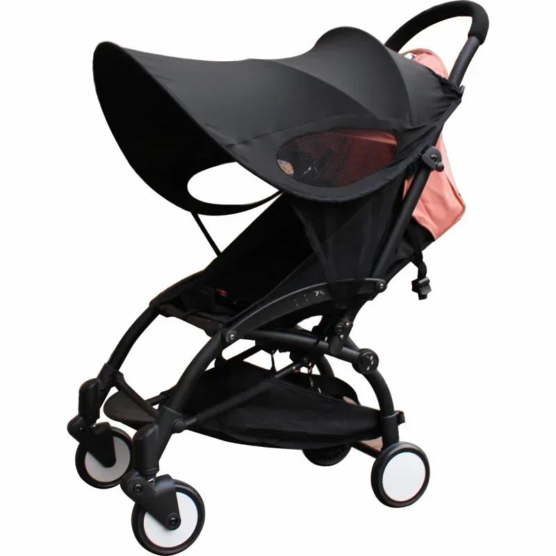 Pare-soleil pour poussette, auvent universel noir, couverture d'auvent pour bébé, parapluie coupe-ve