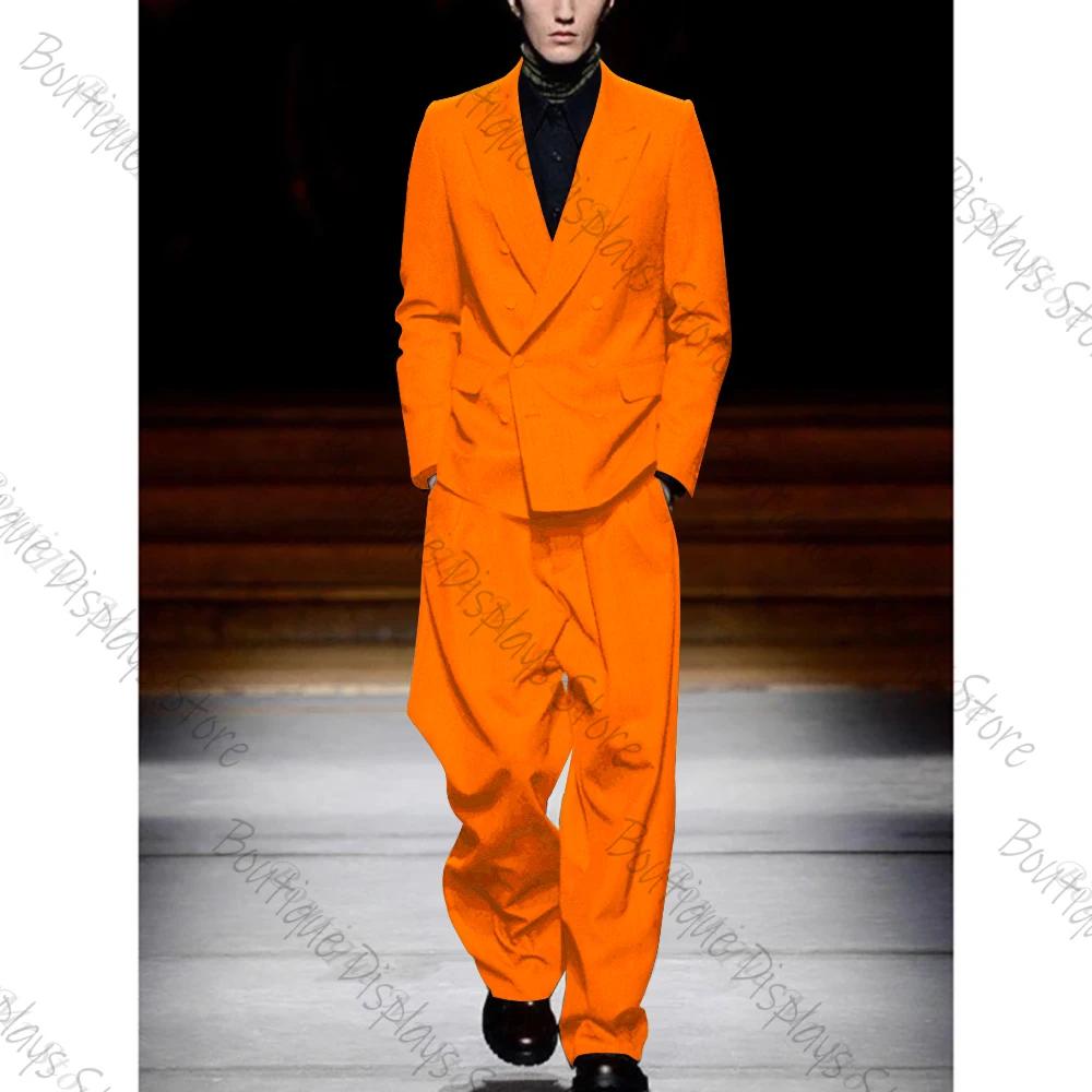 Smoking gris foncé à double boutonnage pour homme, blazer et pantalon, revers Patricia, style décont