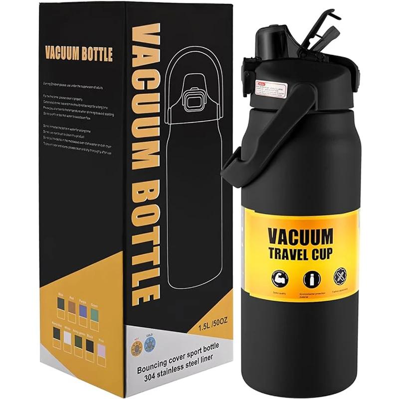 Bouteille d'eau thermos isolée sous vide, sans BPA, acier inoxydable, d'extraction HI Flask, café fr
