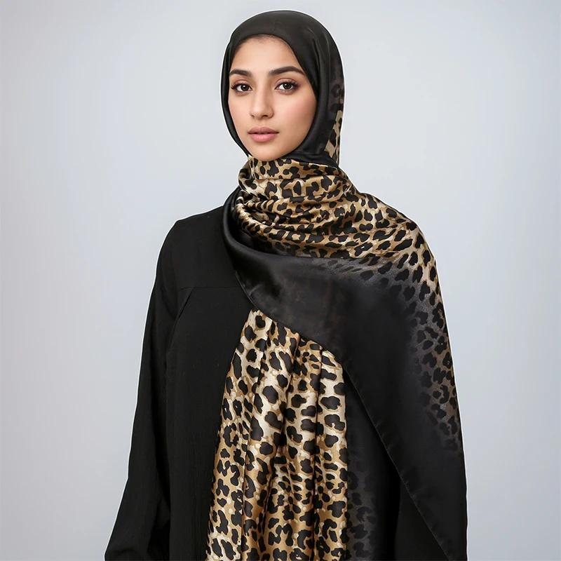 Foulard Carré en Soie Imprimée pour Femme, Design Luxueux, Châle Grande Taille, Bandeau Valide ens,