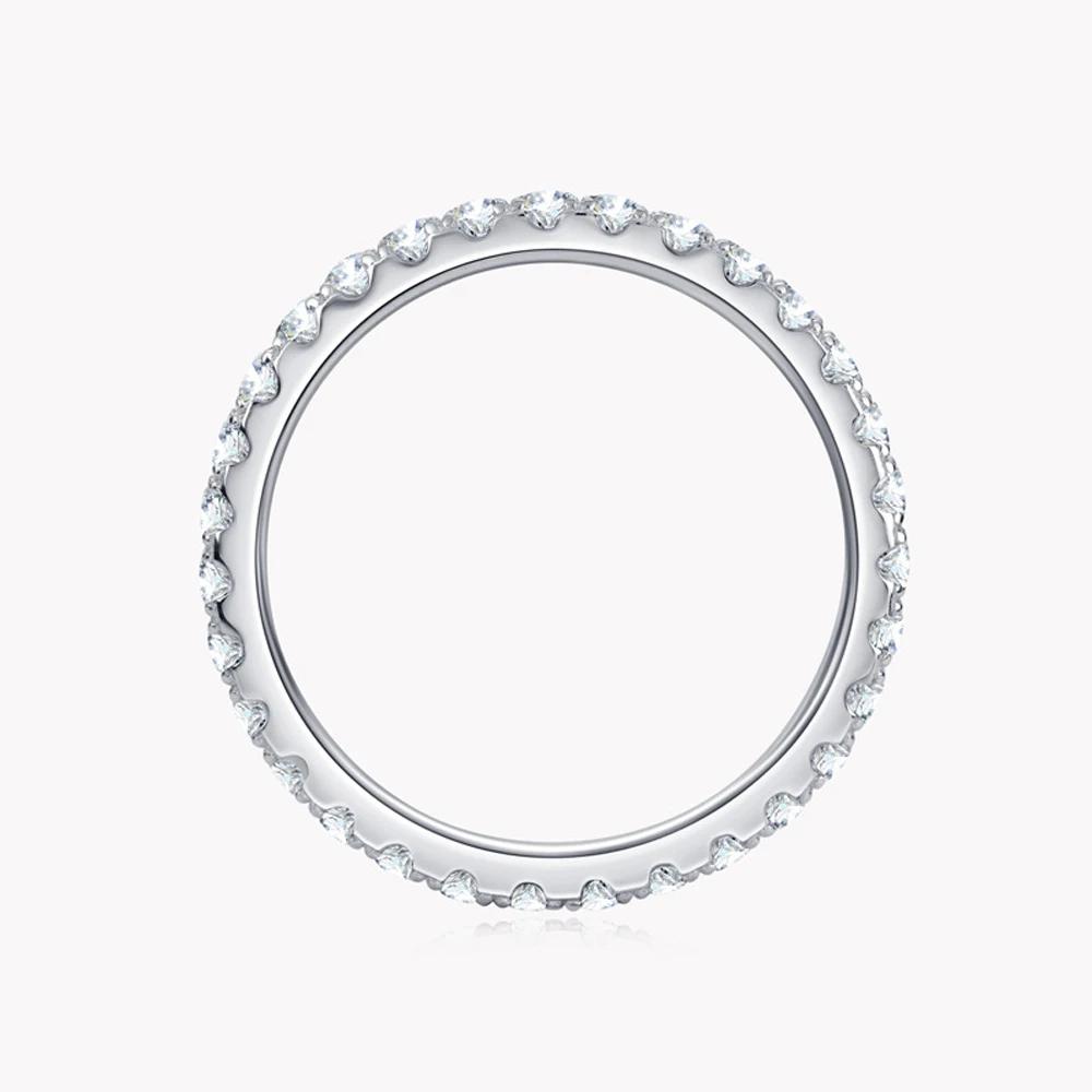 KNOBSPIN-Bague Moissanite en Argent Sterling 925 et Or Blanc Massif 18k, Alliance d'Éternité, Fiança