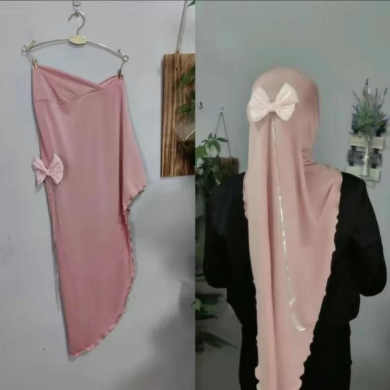 2025 foulards à nœud instantané pour filles, mignons et musulmans, Hijab confortable
