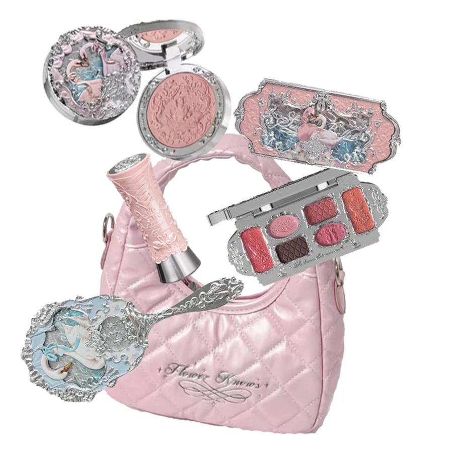 Coffret de maquillage Flower Knows, collection complète Swan Bear Garden, blush en relief, rouge à l