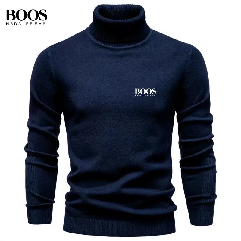 Pull à col roulé à manches longues pour homme, de haute qualité, automne et hiver, nouveau, tendance