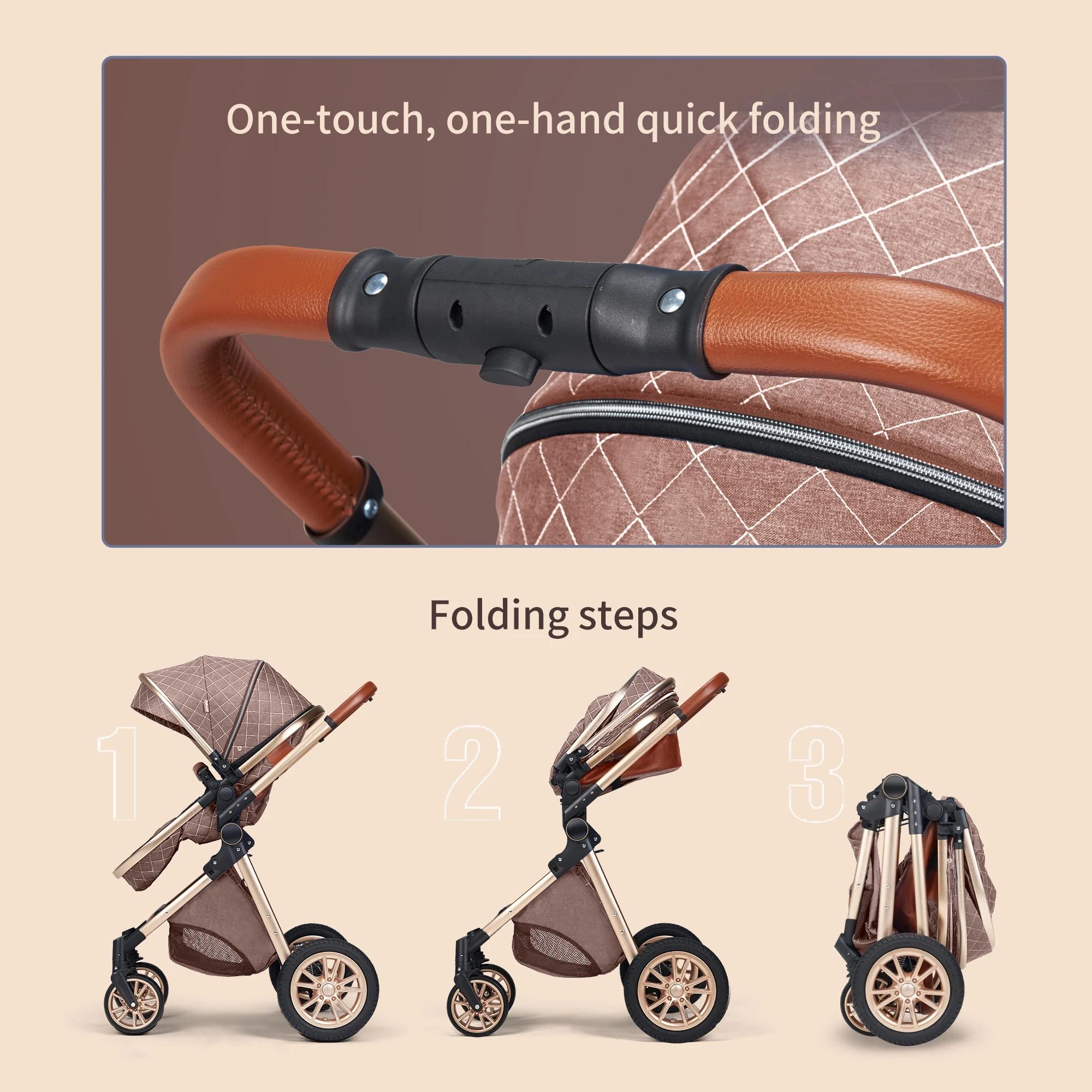 Landau de luxe tout-en-un : Poussette Vista 3 en 1 avec siège réversible pour parents et paysage hau