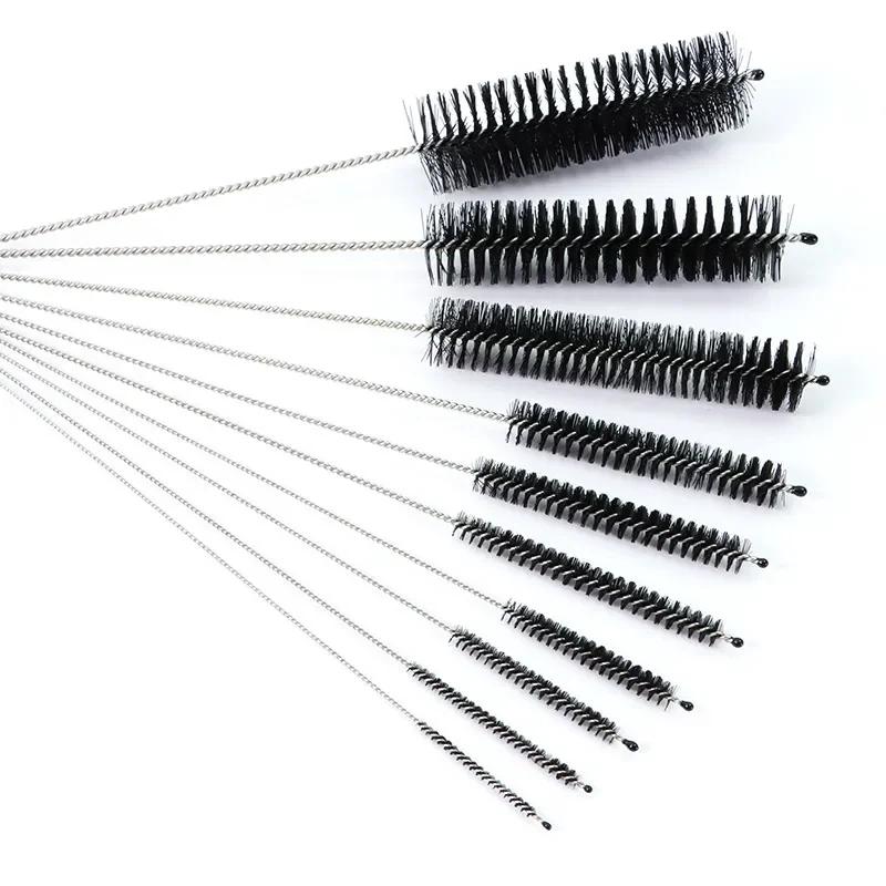 Ensemble de 10 brosses à cheveux souples en acier inoxydable, Tube à essai, brosse à biberon multifo