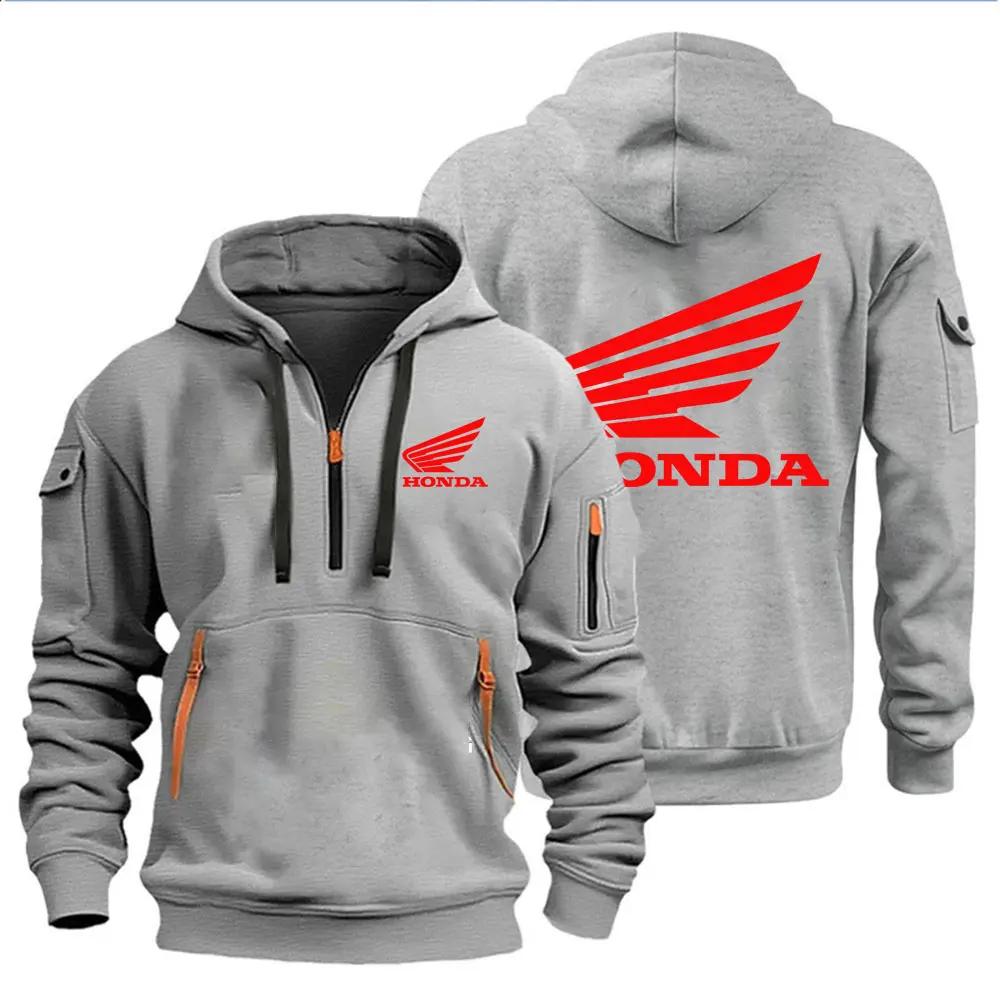 Vêtements pour hommes sweat à capuche veste de moto Honda Wing Logo imprimé sweat pull veste de mota