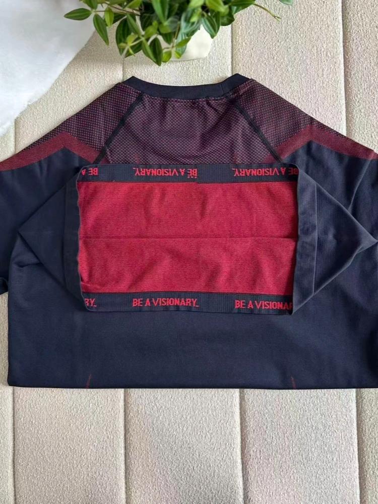 T-shirt de sport pour homme en nylon tricoté, coupe ajustée, séchage rapide, pour fitness, course à