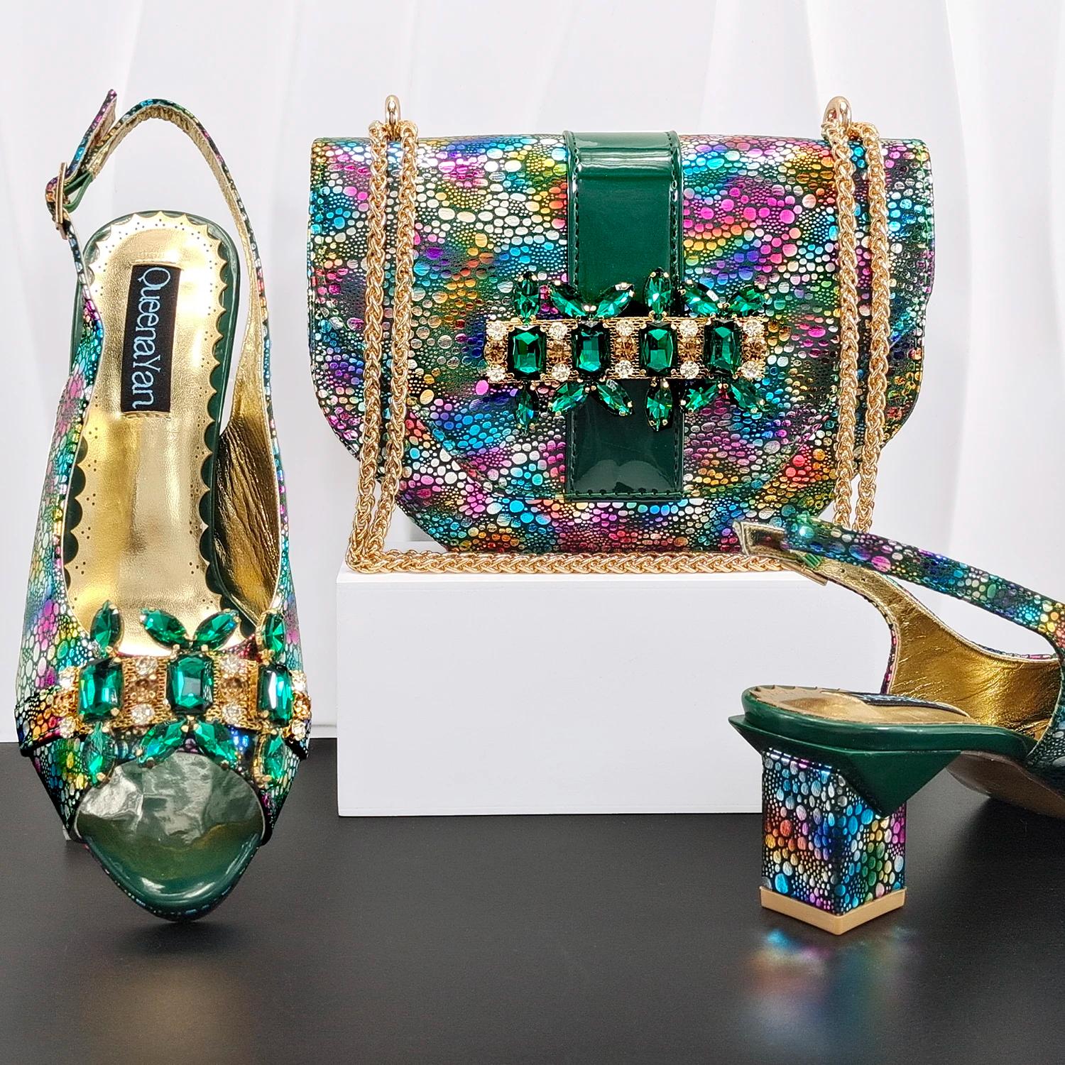 Doershow – ensemble de chaussures et sacs de style africain pour femmes, de haute qualité, bleu ciel