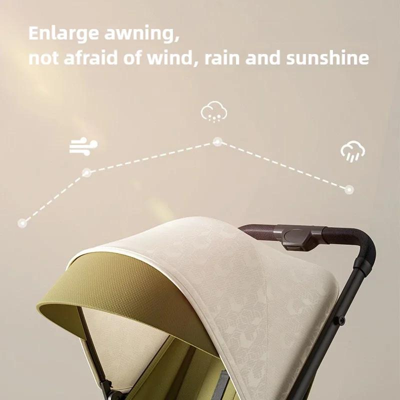 Nouvelle poussette bébé 2025 à vue haute, pliable, rangement à une touche, fonction assise et allong